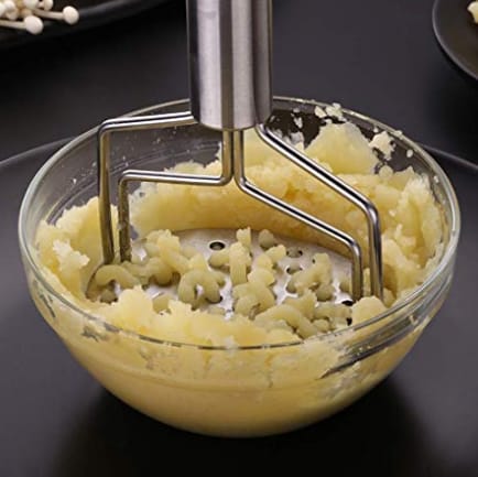 Polished Steel Potato Masher, for Kitchen, Feature : Attractive