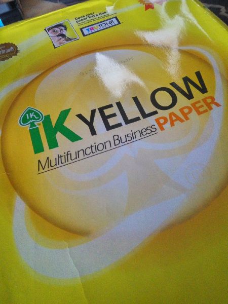Ik Yellow Plus A4 Copy Paper, Size : 210x297mm, 8.5x11inch, 8.5x14inch