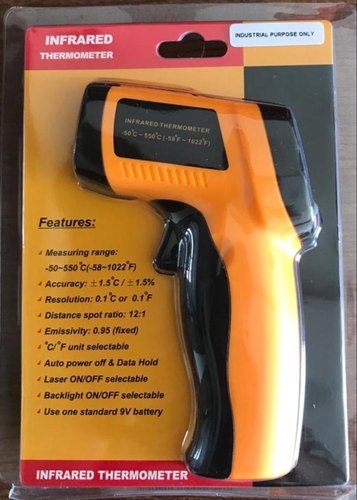 Plastic -50 to 550 Deg C Infrared Thermometer, for Industrial