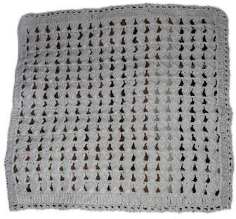 Square Crochet Tablecloth, Color : White