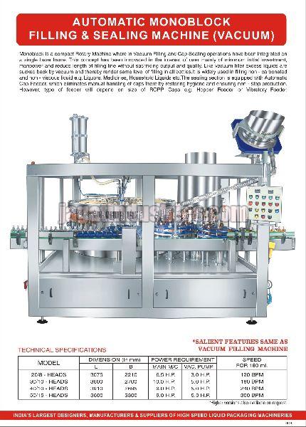 Metal Electric Vacuum Monoblock Sealing Machine, Voltage : 110-380V