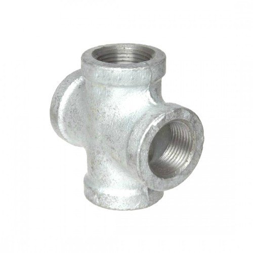 Pipe Cross Connector, Color : Silver