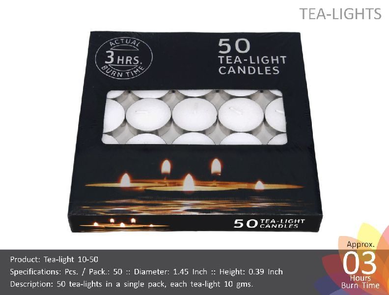 NANKI Round Paraffin Wax Tea Light Candle 10-50, For Smokeless, Technics : Machine Made