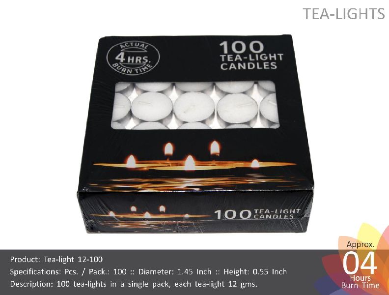 NANKI Round Paraffin Wax Tea Light Candle 12-100, for Smokeless, Technics : Machine Made