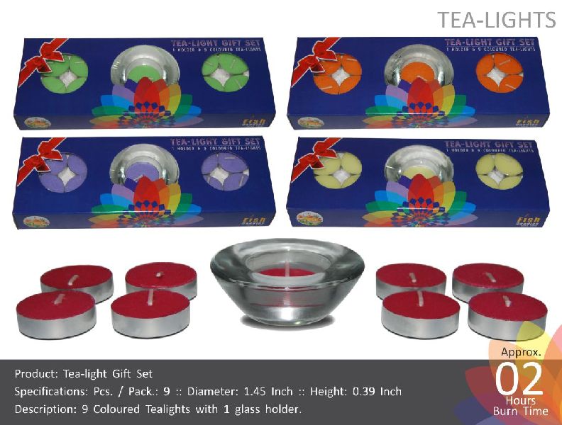 Round Paraffin Wax Tea Light Candle Giftset, for Smokeless, Technics : Machine Made
