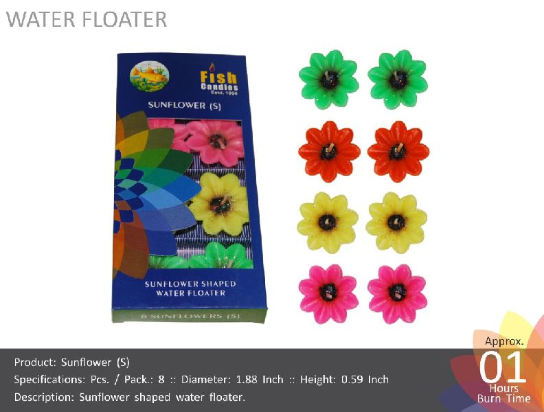 Water Floating Candle Sunflower (S), for Smokeless, Technics : Machine Made