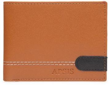 Tan solid two fold wallet