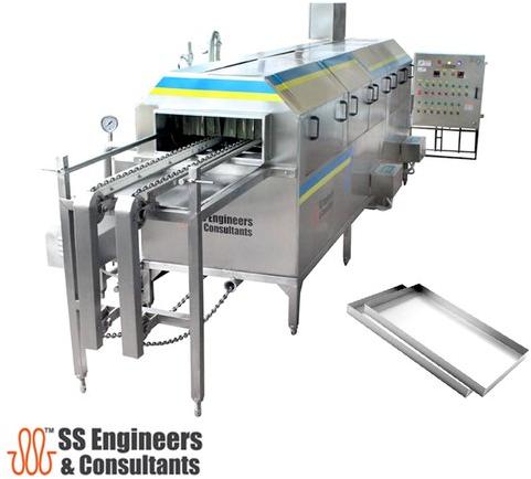 Front Loading Stainless Steel Conveyor Tray Washer