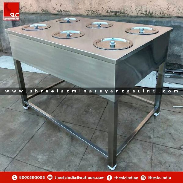 Rectangular SLC SS Stainless Steel Bain Marie, for Canteen, Hotel, Restaurants, Color : Silver
