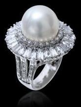 Diamond South Sea Pearl Ring