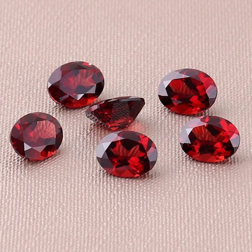 6x8 mm Oval Mozambique Garnet Gemstone, for Healing, Gemstone Color : Red