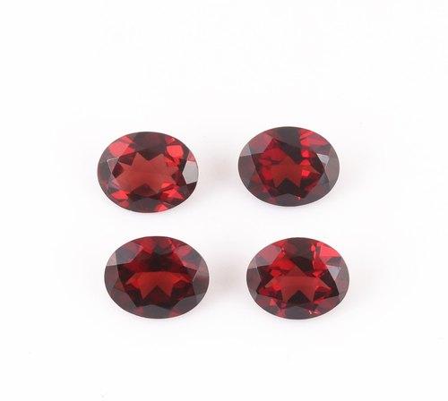 8x10 mm Oval Mozambique Garnet Gemstone, for Healing, Gemstone Color : Red