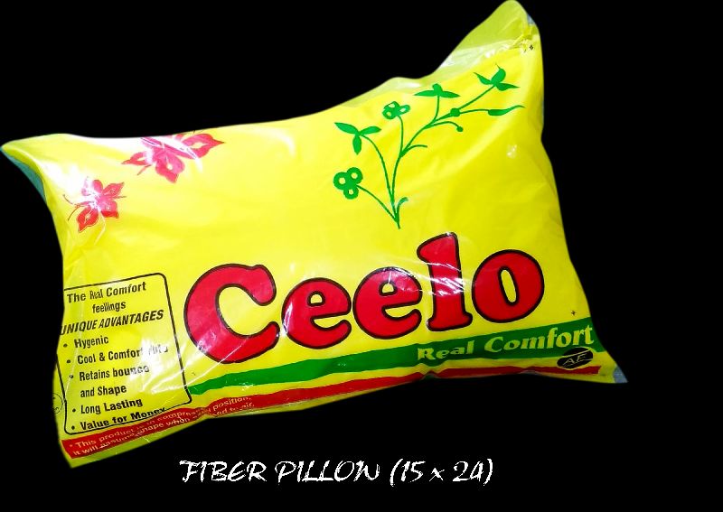 Cotton Plain Ceelo Fiber Pillows, Dimension : 15x24 Inch