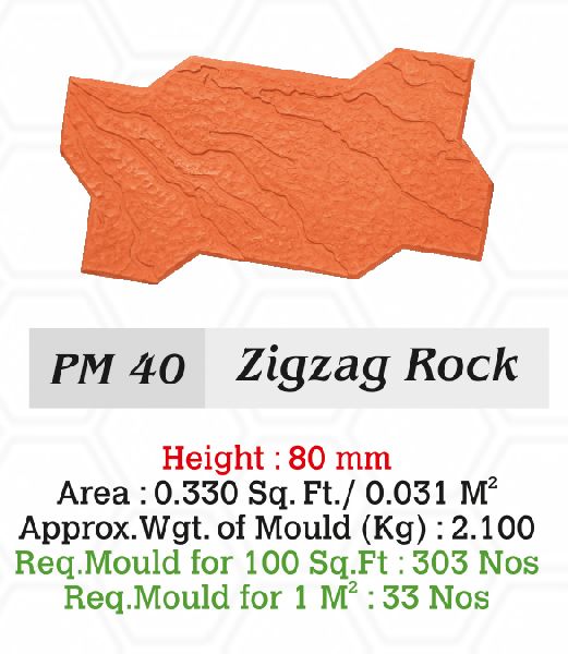 Paver Mould PM 40 Zigzag Rock