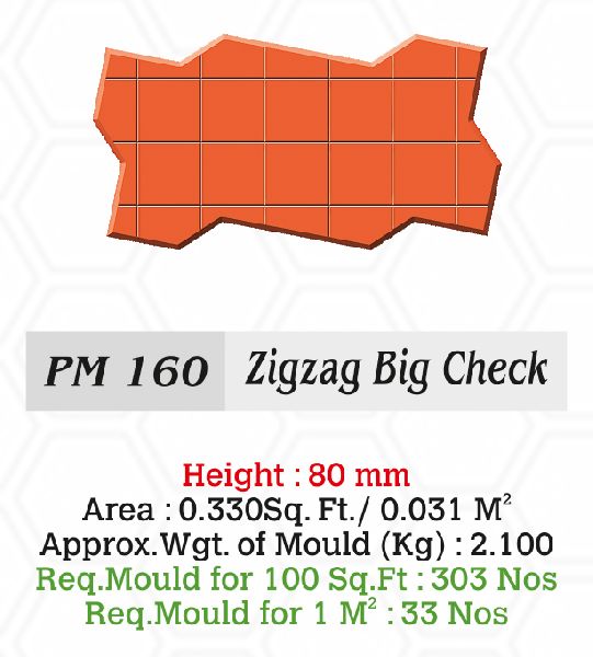 Paver Mould PM 160 Zigzag Big Check