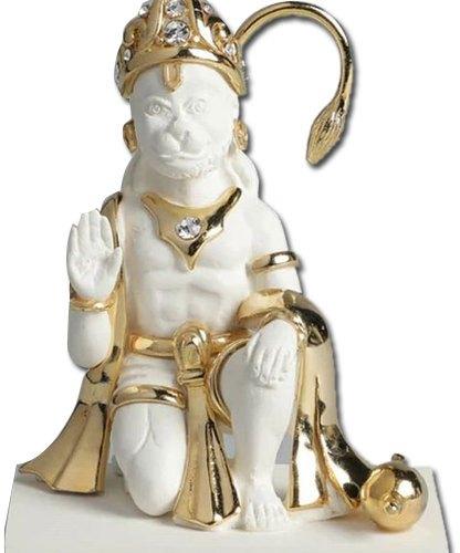 Marble Hanuman Ji Statue, Color : White Golden