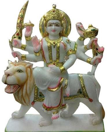 Polished Marble Maa Durga Statue, Size : 25 Inch