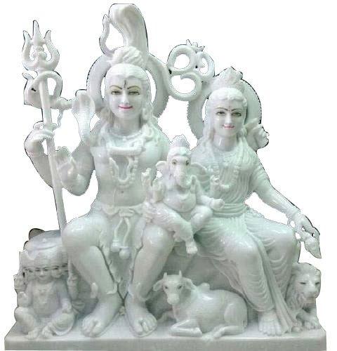 Plain Marble Shiv Parivar Statue, for Temple