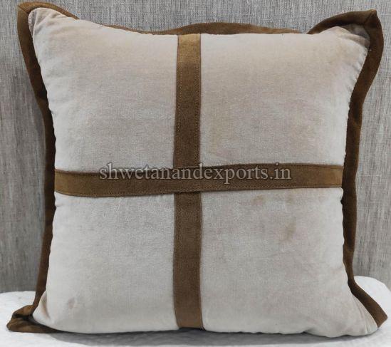 Cotton Velvet Brown Cushion Cover