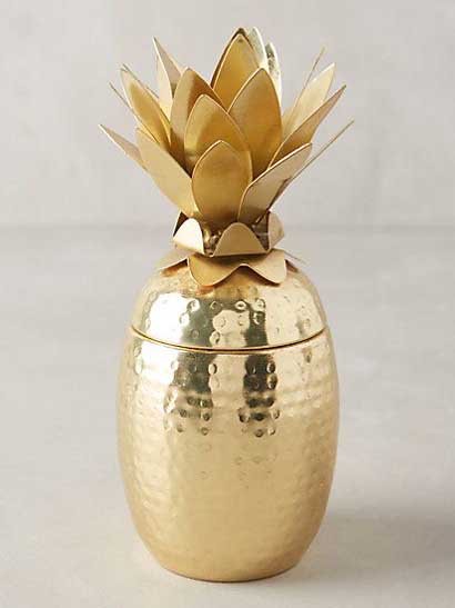 Brass Pineapple Candy Box