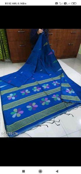 Handloom cotton silk saree with blouse, for Easy Wash, Packaging Type : Packet, Poly Bag