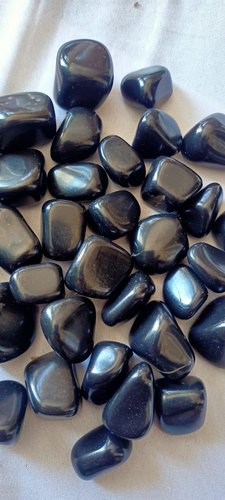 Polished Black Kathiawari Tumbled Stone