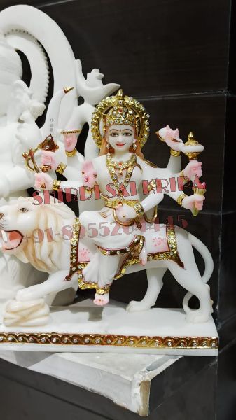 Polished Marble Durga Statues, for Home, Hotel, House, Religious, Shop, Temple, Size : 1ft