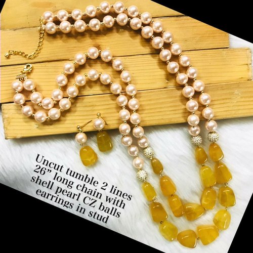 Shell Pearl Necklace Set, Occasion : Party Wear