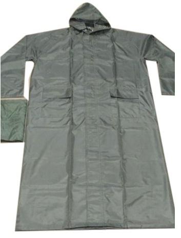 Full Sleeves Long Polyester Raincoat, Pattern : Plain