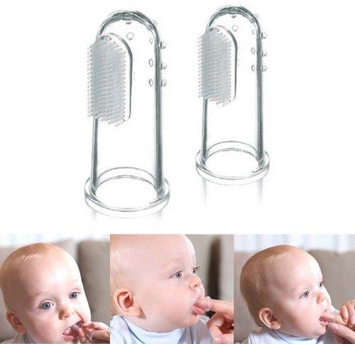 Silicone Baby Finger Toothbrush, Color : Transparent