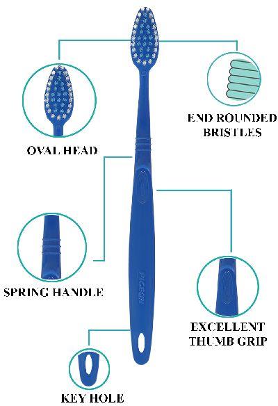 Plastic Pigeon No.1 Toothbrush, for Cleaning Teeths, Personal Hygiene, Pattern : Printed