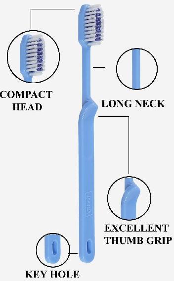 Plastic Pigeon Topper Toothbrush, for Personal Hygiene, Feature : Flexible, Soft Bristles
