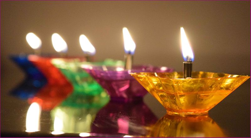 Reflection Diya, for Home Decoration, Color : Multicolor
