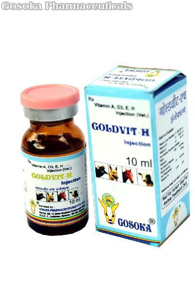 Gosoka Goldvit - H Injection, for To Animals, Veterinary, Packaging Type : Plastic Bottle