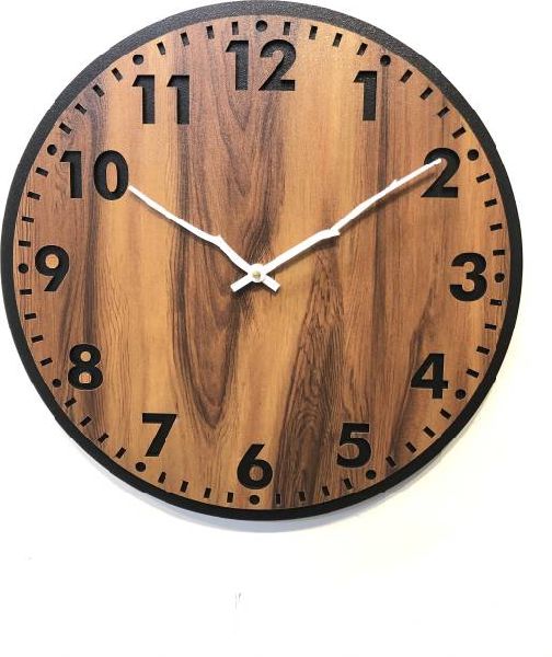 Round Hardwoods Wooden Wall Clock, for Home, Office, Decoration, Display Type : Analog