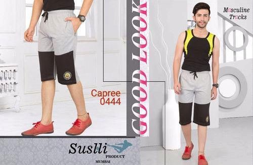 Sushi Plain Cotton Mens Knee Length Capri, Occasion : Casual Wear