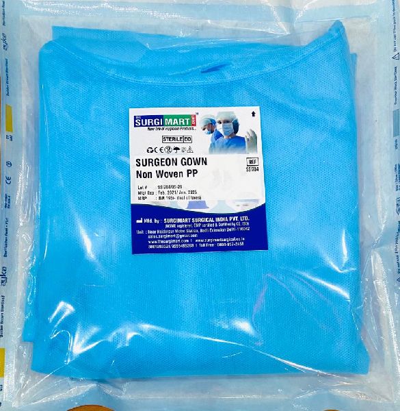 Full Sleeve Non Woven PP Disposable Gown, for Hospital, Size : M, XL, XXL