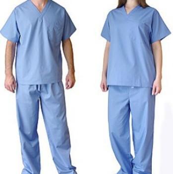 Half Sleeves Polyester Medical Scrub Suit, for OT/ ICU/ WARD/ EMERGENCY, Pattern : Plain
