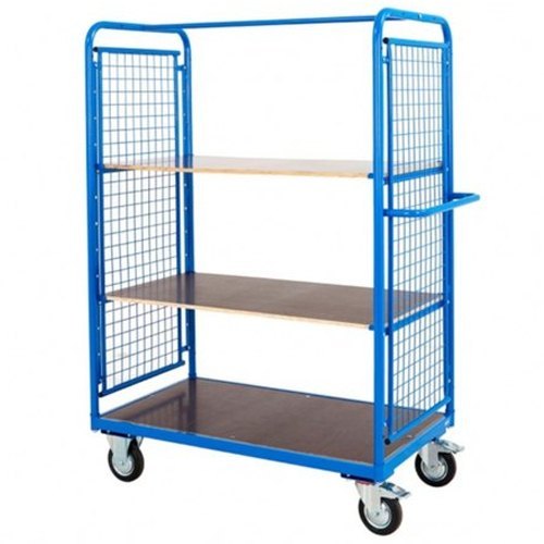 Painted Mild Steel Foldable Wire Mesh Trolley, for Handling Heavy Weights, Shape : Rectangular