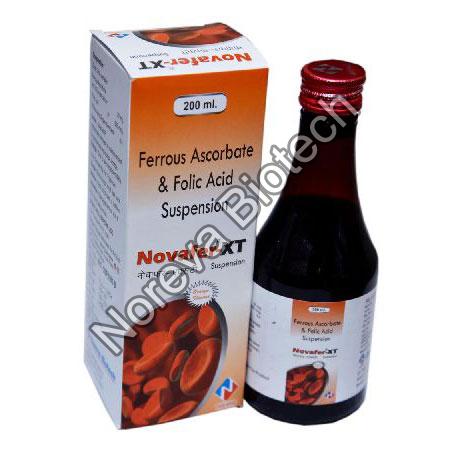 Ferrous Ascorbate Folic Acid Suspension, for Clinic, Hospital, Form : Liquid
