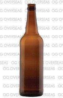 Plain 650ml Amber Glass Bottle, Shape : Round