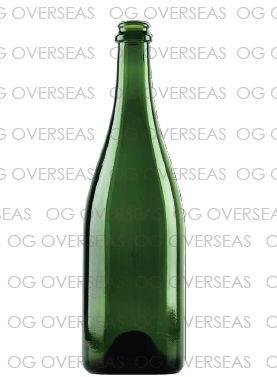 650ml Green Glass Bottle, Shape : Round