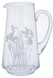 Round Flower Glass Jug, for Serving Water, Storing Capacity : 205 GM