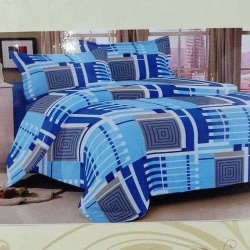 Cotton Printed Quilted Bed Sheet, Color : Blue