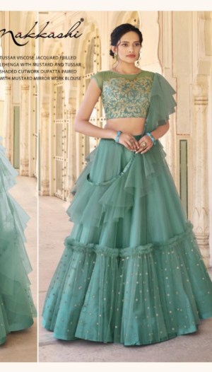 Nakkashi Satin Silk Lehenga