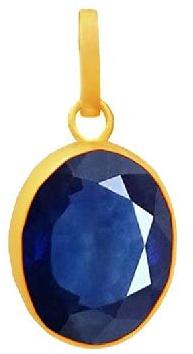 blue sapphire oval gemstone pendant