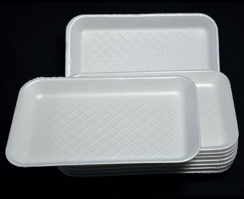 8 Inch Rectangle Thermocol Bowls, Color : White