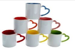 Polished Plain Ceramic Heart Handle Coffee Mugs, Size : Standard