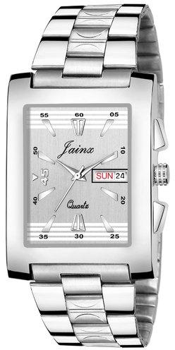 JAINX Men's square analog watch, Color : Silver