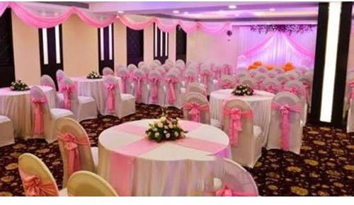 Plain Bright Lycra Round Table Linen, Color : Pink White